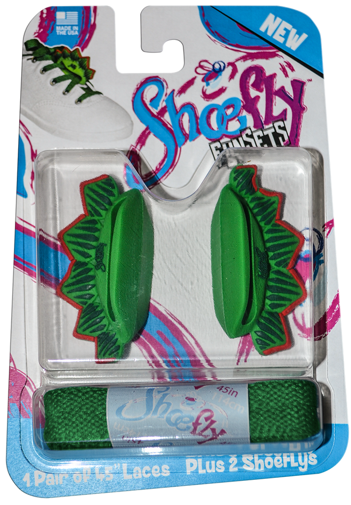 ShoeFly™ Funsets™ Stegosaurus Dino Green Lace Shoeflys Online