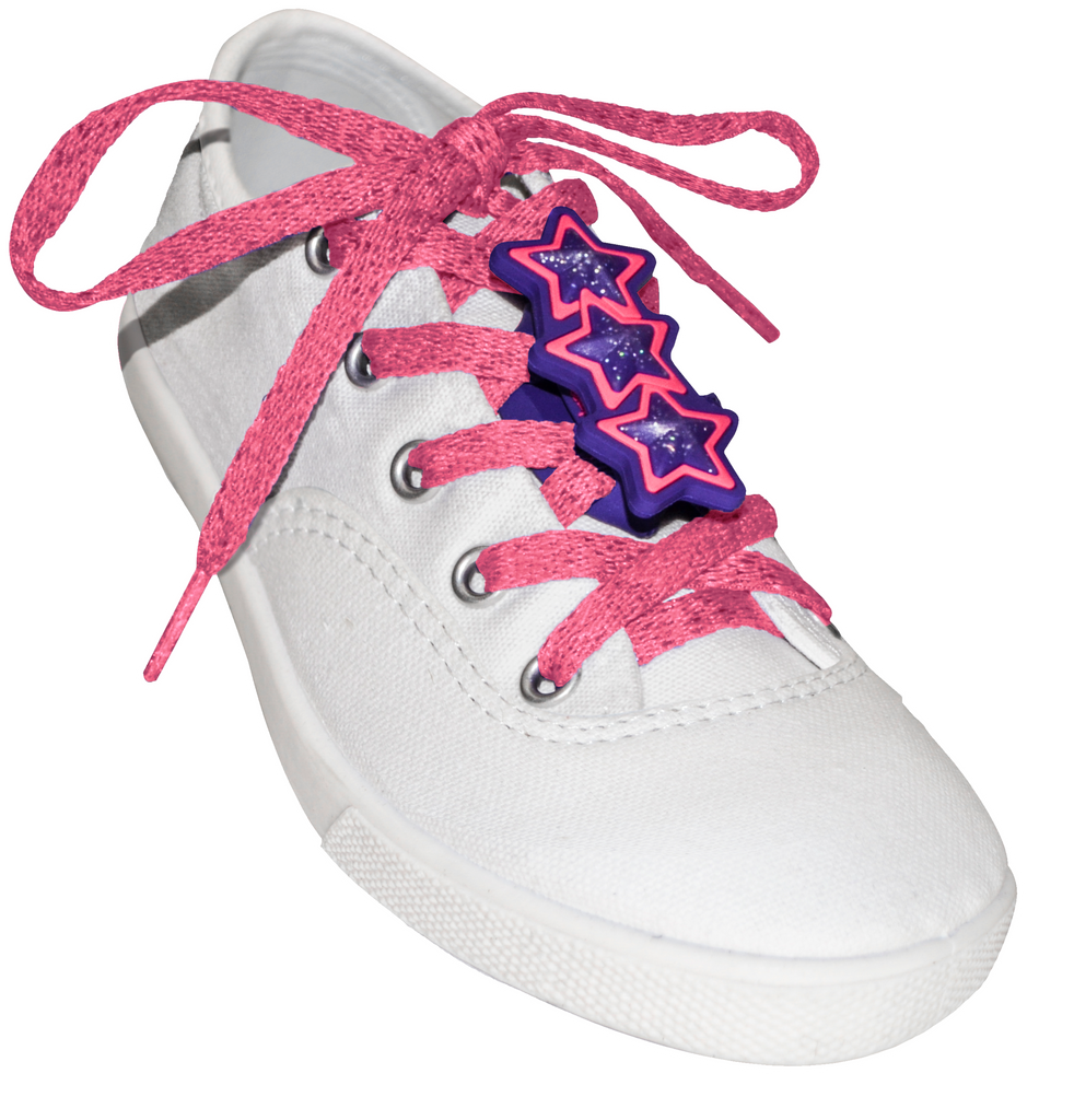 ShoeFly™ Funsets™ Sparkle Stars Hot Pink Lace Shoeflys Online