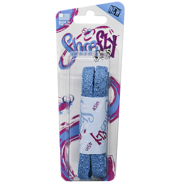 ShoeFly™ Fashion Laces | Neon Blue Sparkle