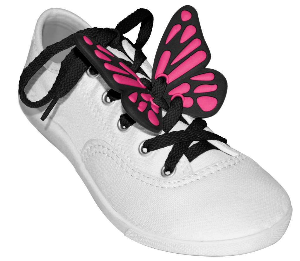 ShoeFly™ Funsets™ | Butterflies Black & Hot Pink | Black Lace