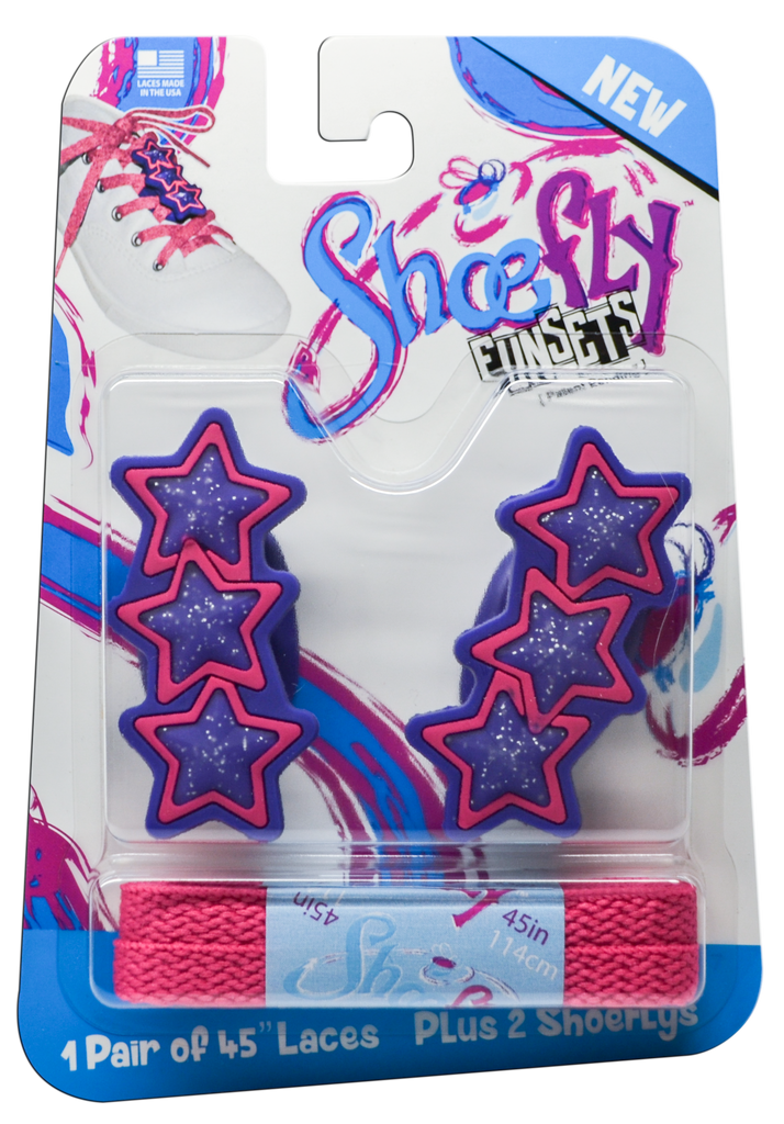 ShoeFly™ Funsets™ | Sparkle Stars | Hot Pink Lace